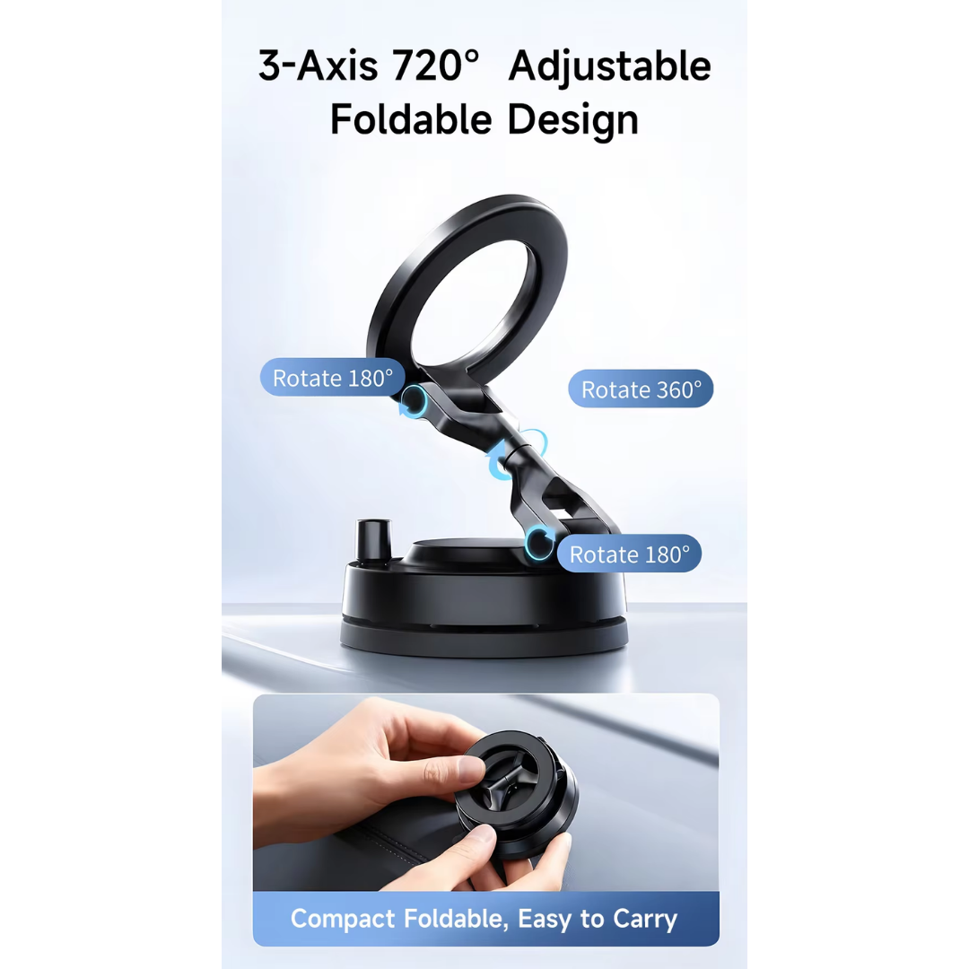 WiWU Gentleman Car Mount Wi-CH062 Magnetic Phone Holder 720° Foldable Desk Stand Zinc Alloy Dashboard Mount for Phone
