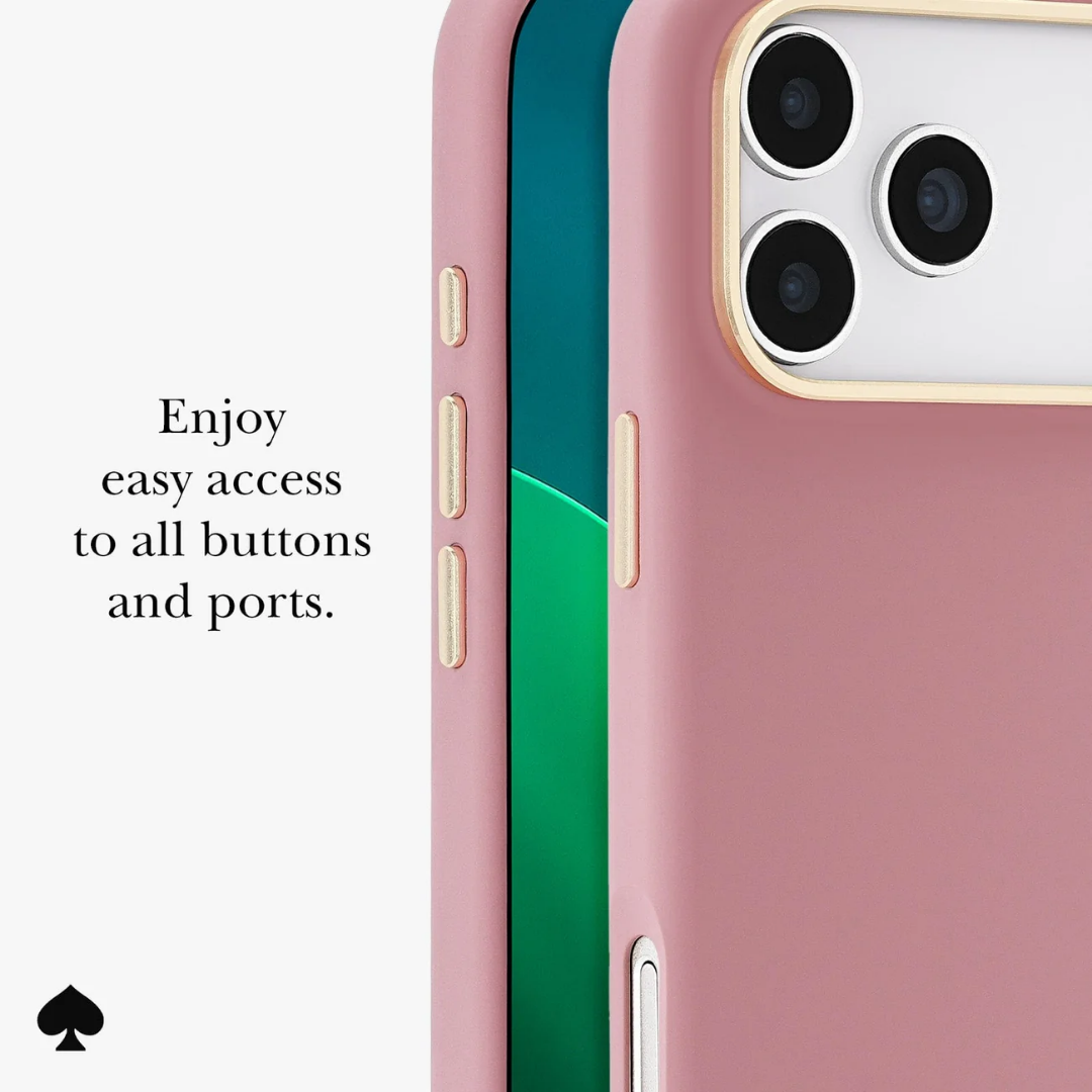 Kate Spade New York Icon Silicone MagSafe iPhone 17 Case – Gold Accents, 12ft Drop, MagSafe Compatible