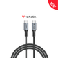 Verbatim 100W USB-C to USB-C Cable | DuPont™ Kevlar® Fortified | 50,000x Bend Test Rated | PD 3.0 E-Marker Fast Charge for Laptops & Flagship Smartphones | 1.2M Durable Nylon Braided Cord