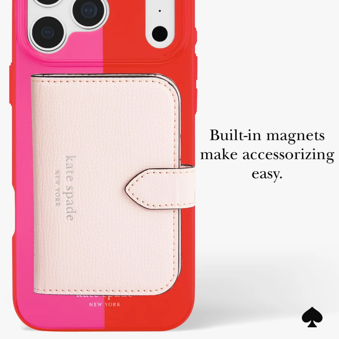 kate spade new york Racing Stripe Pop Pink MagSafe Case for iPhone 18 Pro Max 18 Pro Bold Stripe 12ft Drop Protection