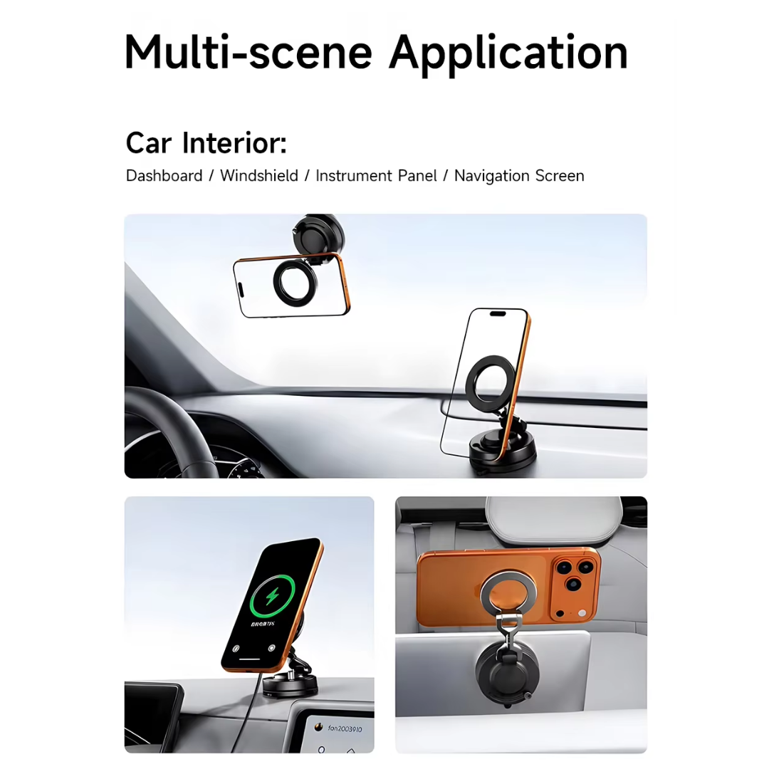 WiWU Gentleman Car Mount Wi-CH062 Magnetic Phone Holder 720° Foldable Desk Stand Zinc Alloy Dashboard Mount for Phone
