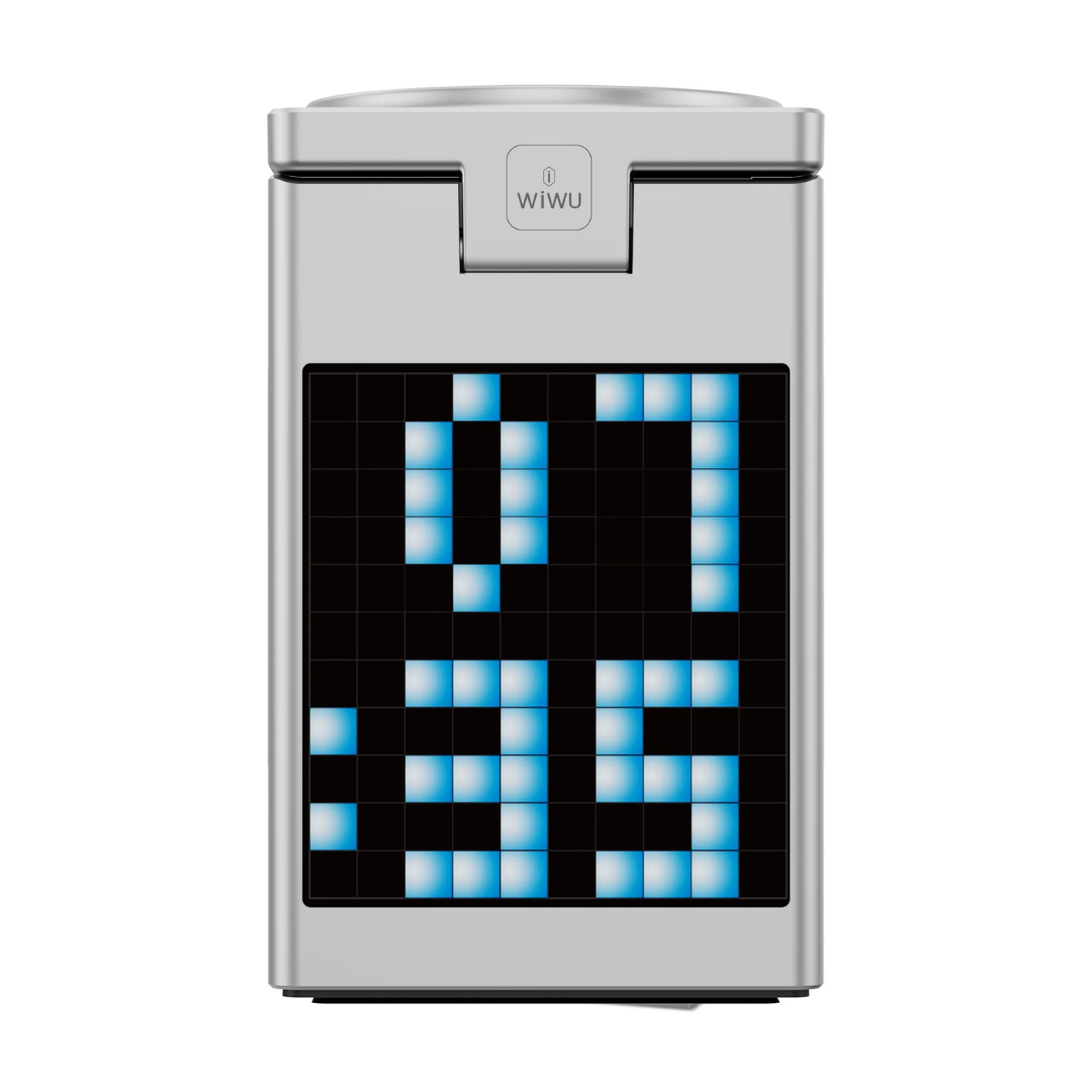 WiWU W043 Pixel 5-in-1 Wireless Charging Station 15W Fast Charge 5W Bluetooth Speaker Clock Watch Earbud Dock W043