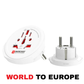 SKROSS World to Europe Travel Adapter (16A / 4000W Max) | Universal Plug for Germany, France, Spain & EU
