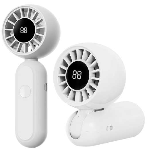 WiWU Bubble Pro Handheld Fan Wi-FS017 Mini Portable Cooling Fan Digital Display USB Type-C Rechargeable