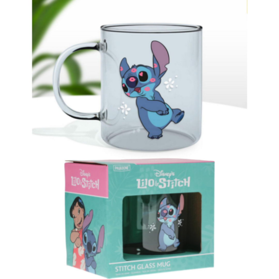 Official Disney Stitch Glass Mug | 300ml Premium Clear Coffee & Tea Cup | Colorful Experiment 626 Graphics | Paladone Licensed Disney Lilo & Stitch Collectible Gift - Shop Now!