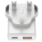 SKROSS Slim UK Charger 30W GaN Fast Charger Dual Port USB C PD Type A Ultra Thin Wall Adapter Behind Furniture Socket