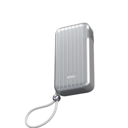 WiWU Trunk P030 10000mAh Power Bank Portable, Universal Plug, Built-in Cables, CCC Certified