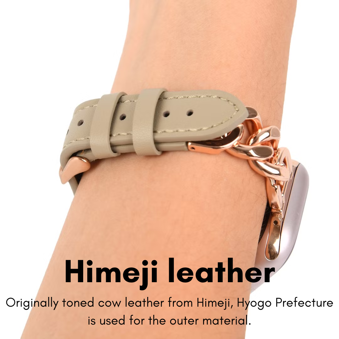 GRAMAS COLORS "Cornet" Leather Chain Watch Band (Fits 49/46/45/44mm & 41/40/38mm)