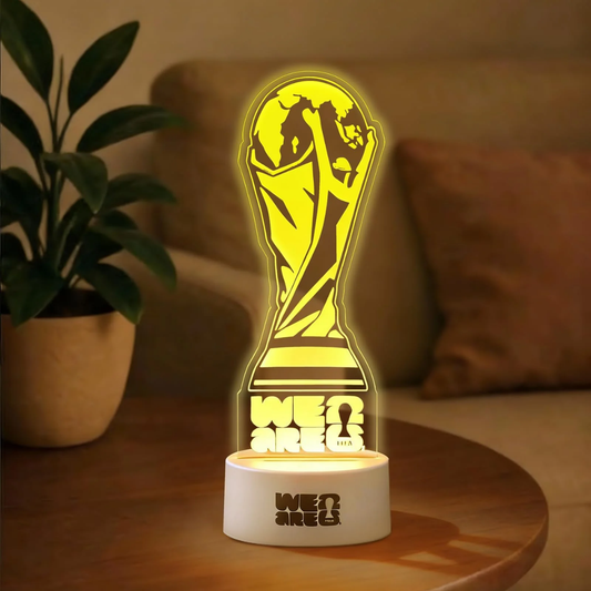 Paladone FIFA World Cup 2026 Official Acrylic Trophy Lamp | 7-Color Changing RGB LED Night Light | 3D Illusion Soccer Decor | Touch Control | USB or Battery Powered - Shop Now!