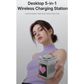 WiWU W043 Pixel 5-in-1 Wireless Charging Station 15W Fast Charge 5W Bluetooth Speaker Clock Watch Earbud Dock W043