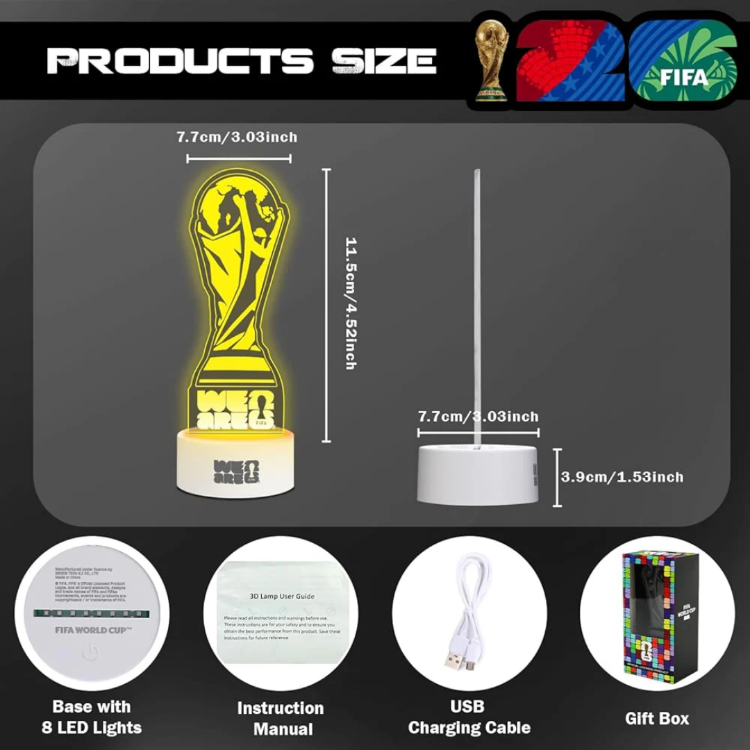 FIFA World Cup 2026 Acrylic Lamp | 7-Color LED | Buy Now! – idealelifestyle