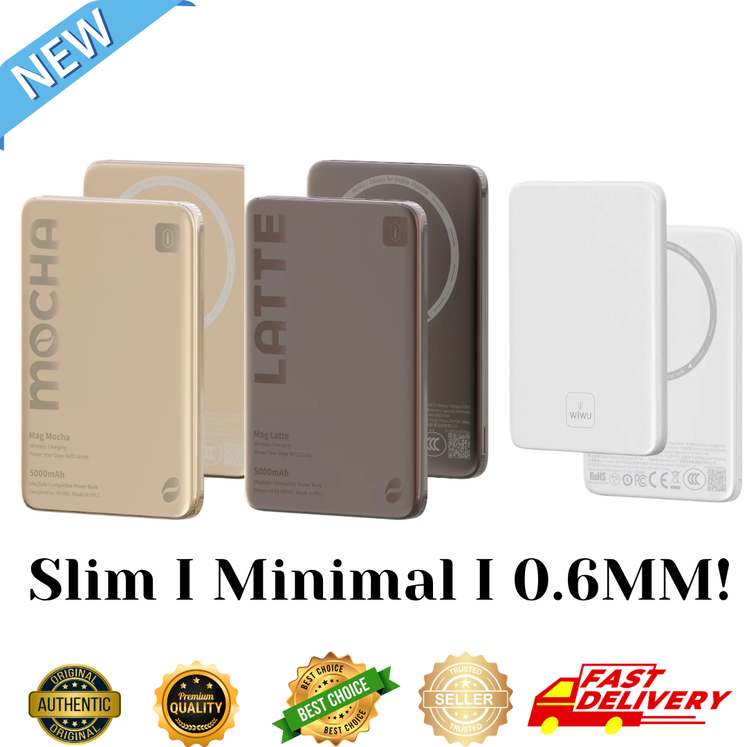 WiWU Wi-P085 5000mAh Ultra Slim 0.68cm Solid State Magnetic Wireless Power Bank 15W Fast Charge Aluminum Type C