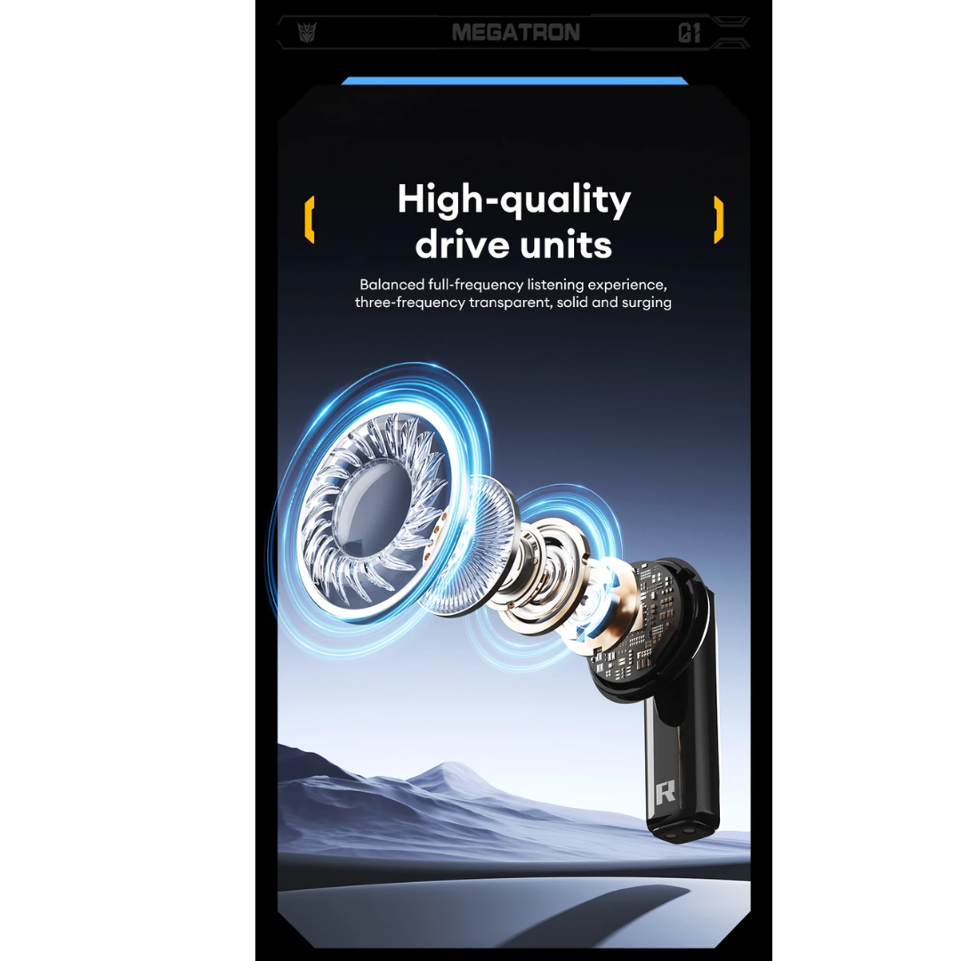 Transformers TF-T36 Wireless Earphones Bluetooth 5.4 | HD Call Noise Reduction | 24H Battery Life | HiFi Surround Sound TWS Gaming Earbuds