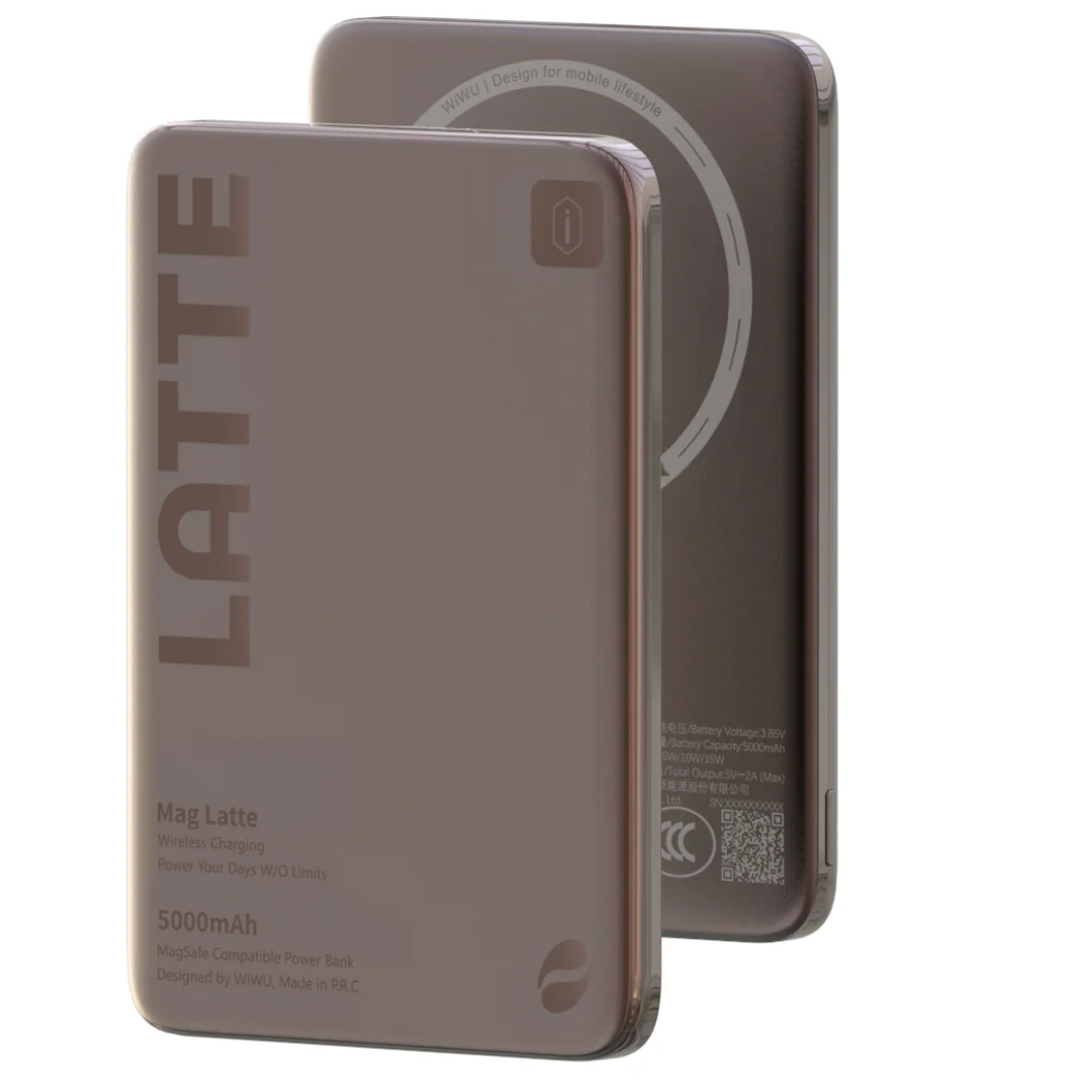 WiWU Wi-P085 5000mAh Ultra Slim 0.68cm Solid State Magnetic Wireless Power Bank 15W Fast Charge Aluminum Type C