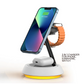 New Arrival ! WiWU Wi-W002 Zinc Alloy Material 3-in-1 Wireless Fast Charger Fast With Adjustable ambient light