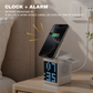 WiWU W043 Pixel 5-in-1 Wireless Charging Station 15W Fast Charge 5W Bluetooth Speaker Clock Watch Earbud Dock W043