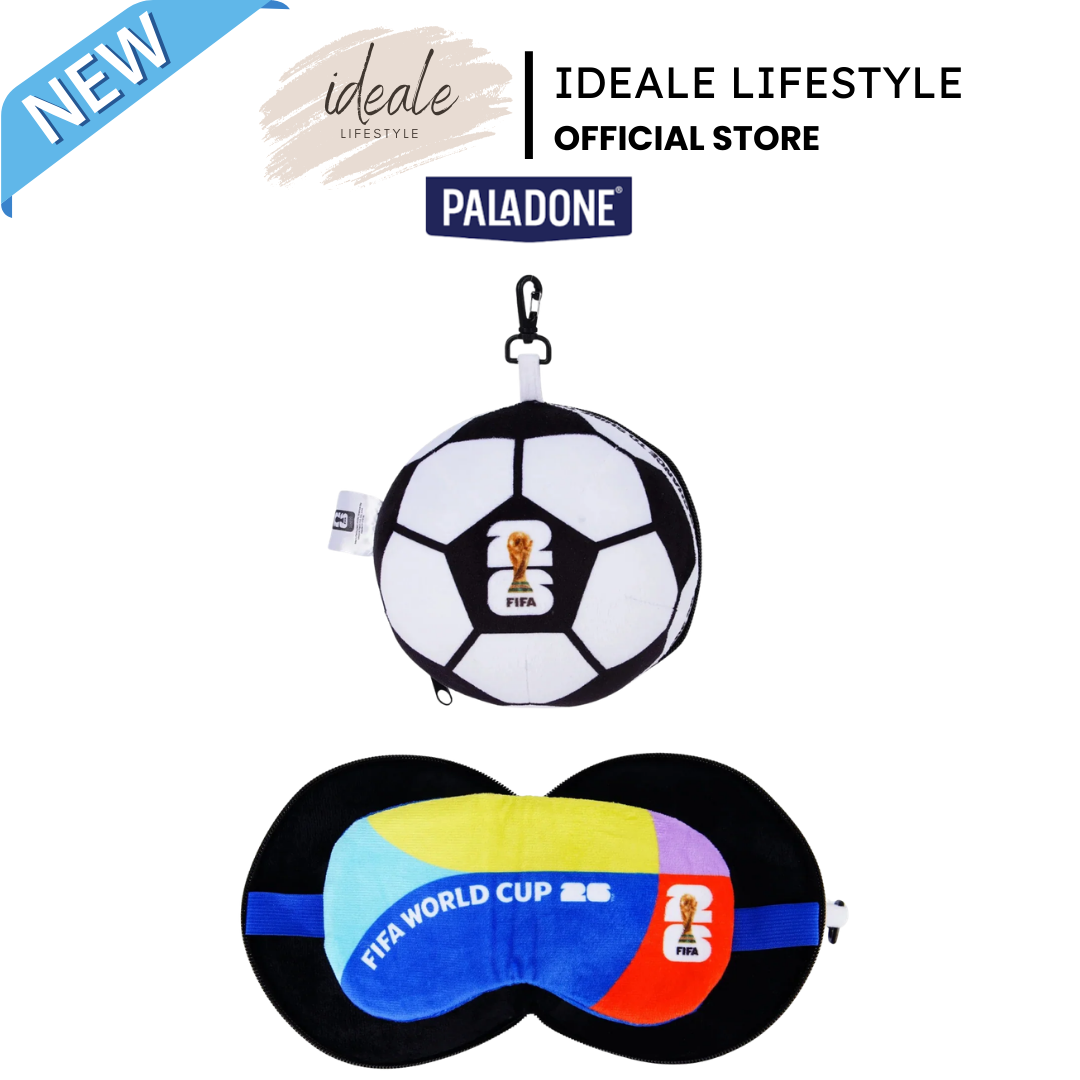 Paladone FIFA World Cup 2026 Official Travel Set | 2-in-1 Ball-Shaped Neck Pillow & Eye Mask | High-Elastic Comfort | Officially Licensed Football Fan Gear - Buy Now!