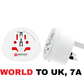 SKROSS World to UK Travel Adapter (7A / 1750W Max) | Universal Plug with Replaceable Fuse for UK, Ireland & UAE