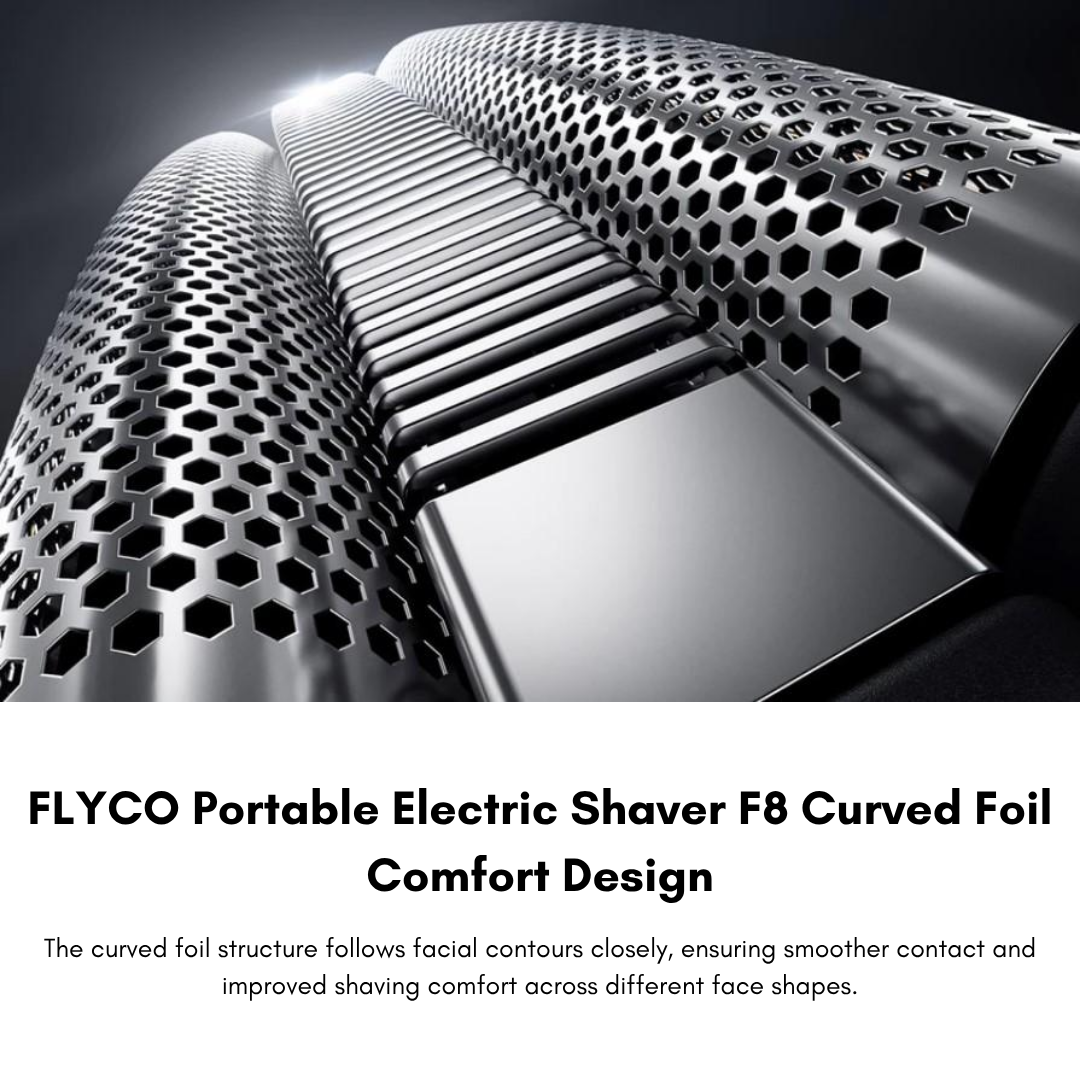FLYCO F8 Portable Electric Foil Shaver – 3 Heads, IPX7 Washable