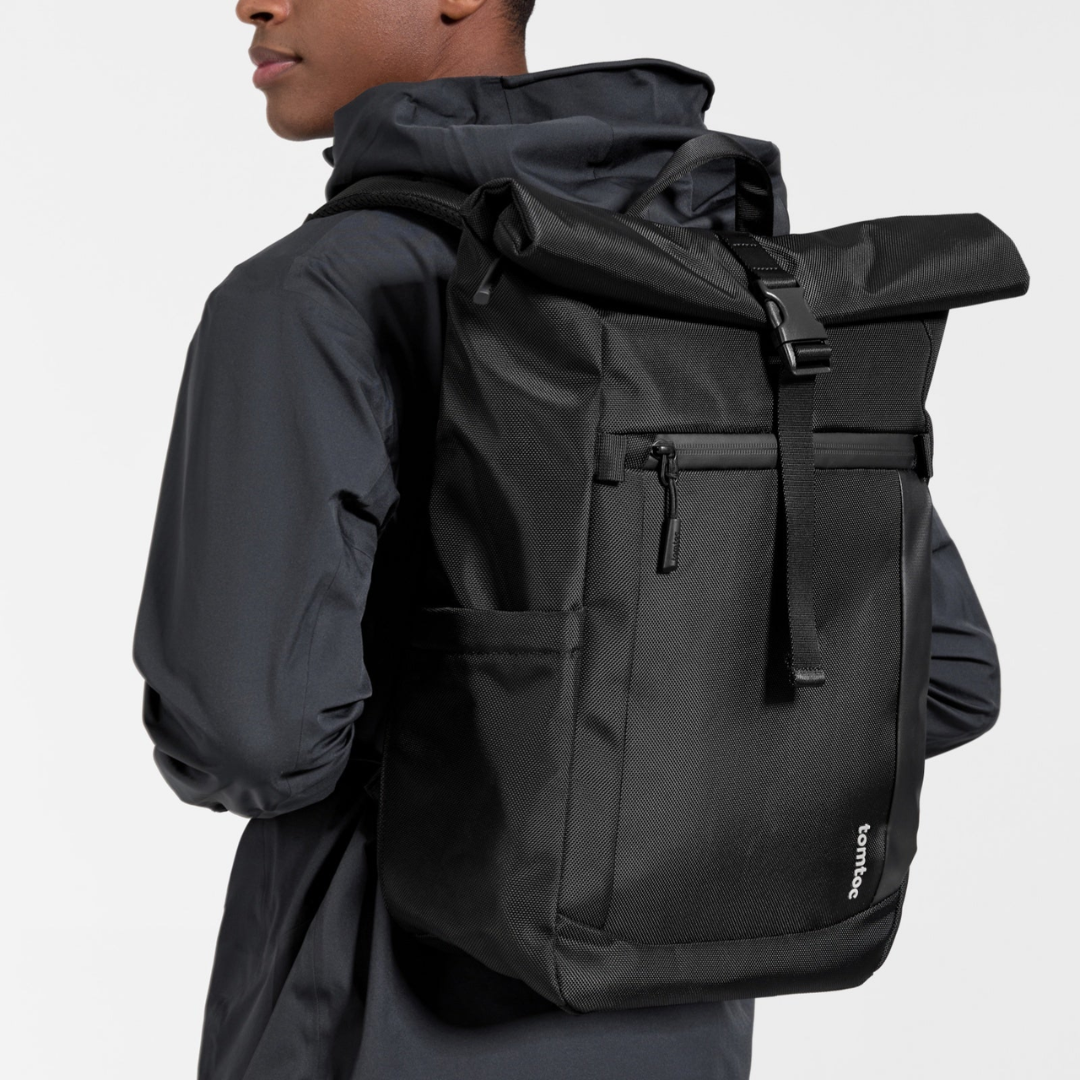 TOMTOC Navigator T61 Rolltop Backpack L Waterproof 25L 30L Expandable Travel Laptop Bag 17.3 Inch Big Capacity Men Women