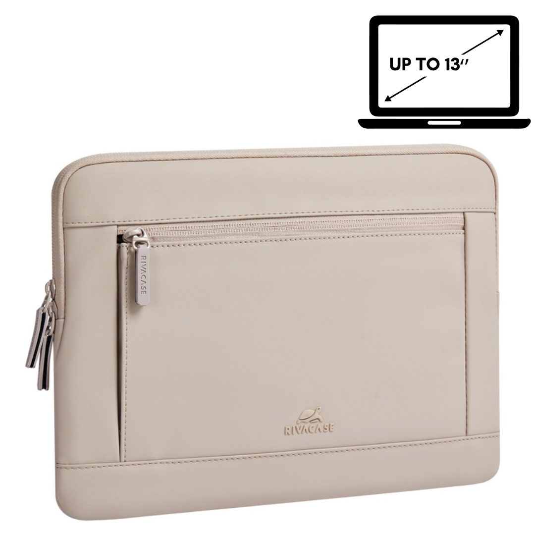 RIVACase Eden 7802 Eco-Friendly Laptop Sleeve (11.6"–13") | Sustainable RPET PU & Plush Corner Protection
