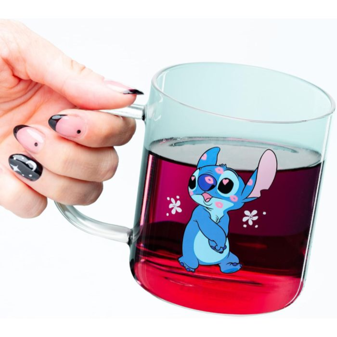 Official Disney Stitch Glass Mug | 300ml Premium Clear Coffee & Tea Cup | Colorful Experiment 626 Graphics | Paladone Licensed Disney Lilo & Stitch Collectible Gift - Shop Now!