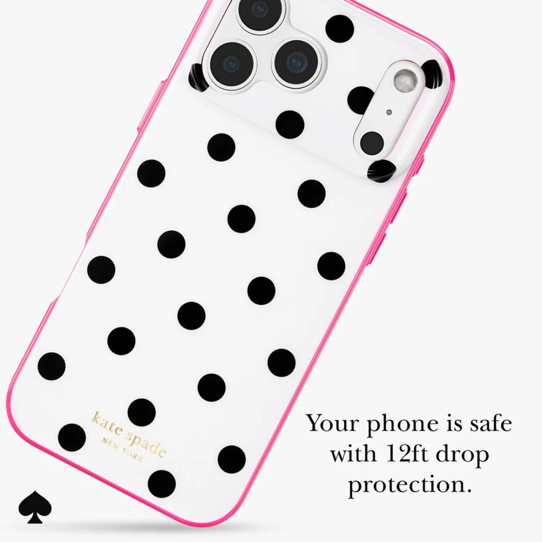 kate spade new york Picture Dot Pop Pink MagSafe Case for iPhone 18 Pro Max 18 Pro Polka Dot Print 12ft Drop Protection