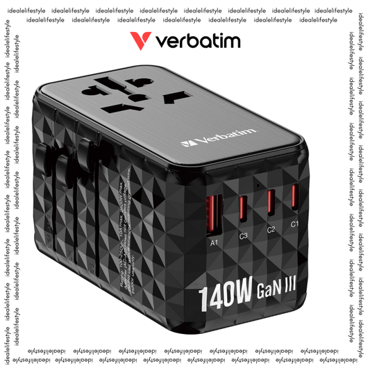 Verbatim GaN III 140W Universal Travel Adapter (UTA-10)