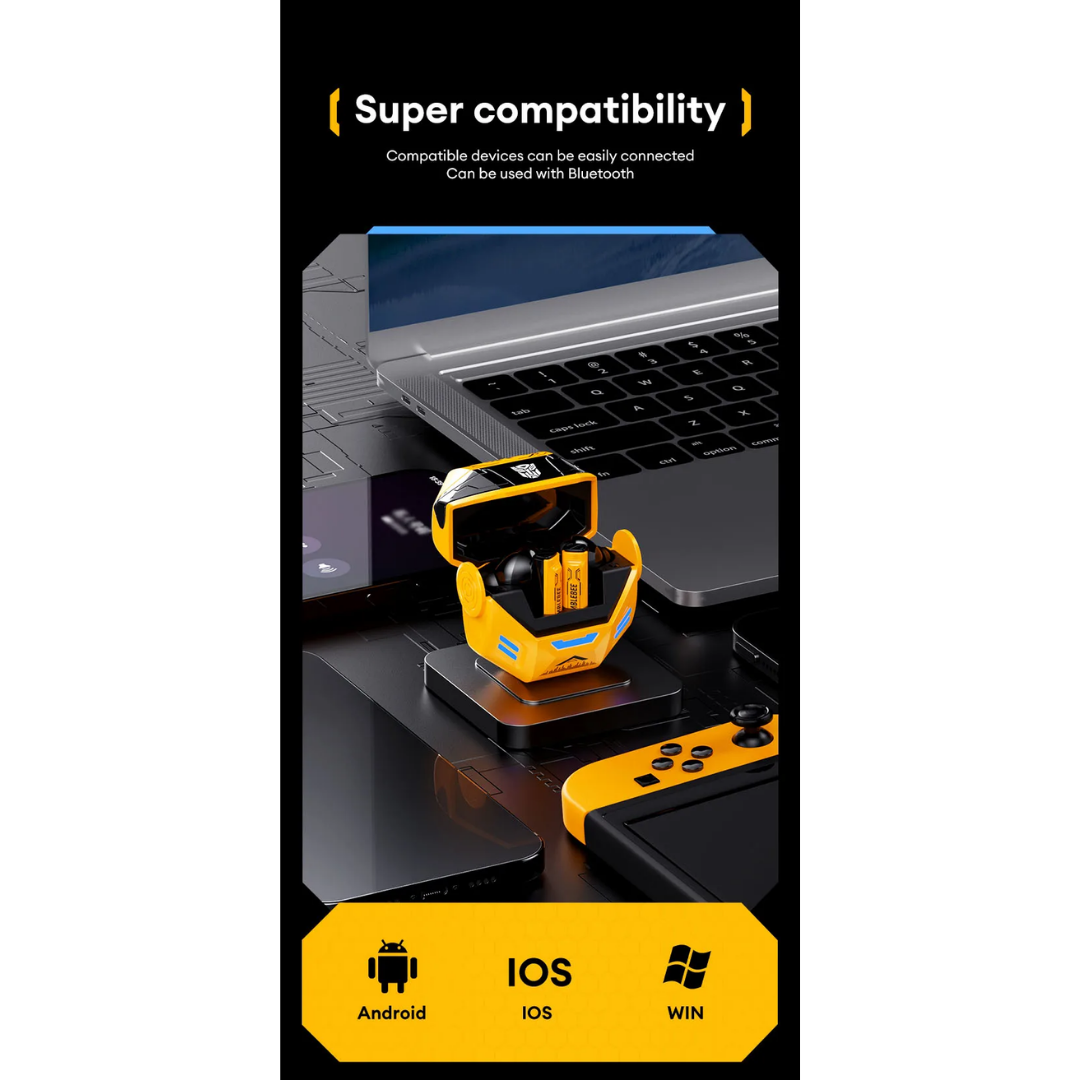 Transformers TF-T36 Wireless Earphones Bluetooth 5.4 | HD Call Noise Reduction | 24H Battery Life | HiFi Surround Sound TWS Gaming Earbuds