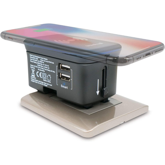 Travelmall Multi-functional Travel Adaptor with 10W Wireless Charger