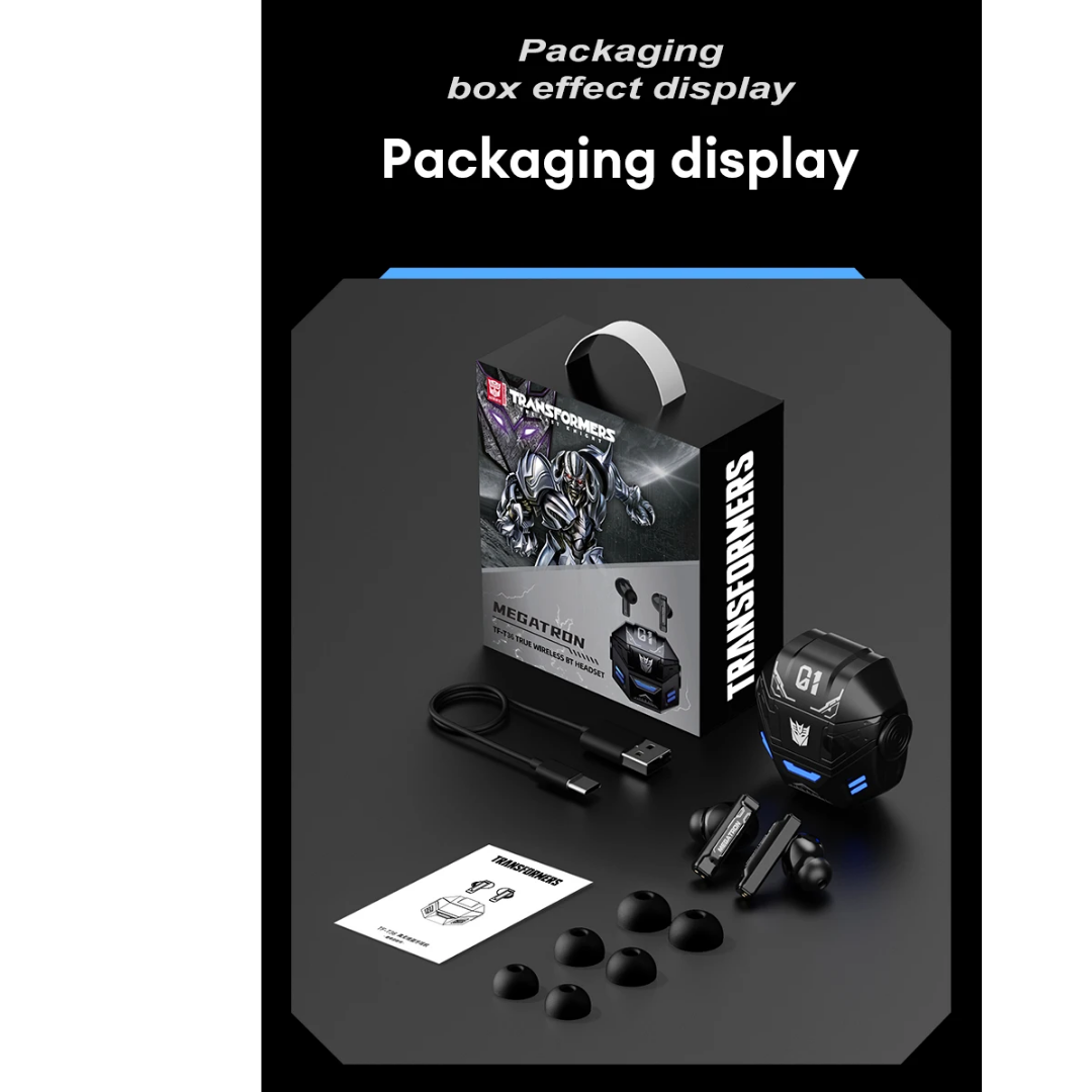 Transformers TF-T36 Wireless Earphones Bluetooth 5.4 | HD Call Noise Reduction | 24H Battery Life | HiFi Surround Sound TWS Gaming Earbuds