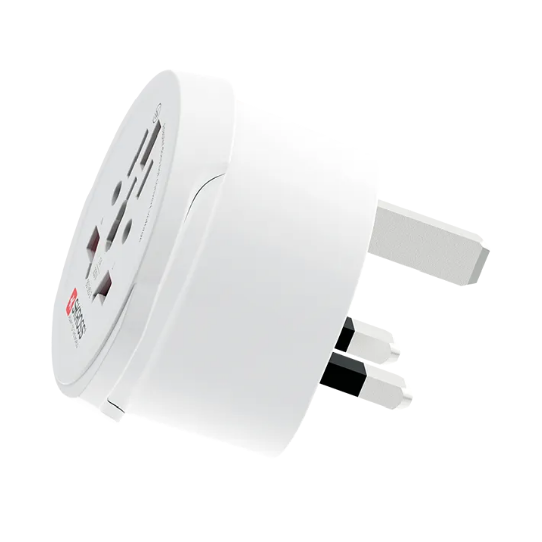 SKROSS World to UK Travel Adapter (7A / 1750W Max) | Universal Plug with Replaceable Fuse for UK, Ireland & UAE