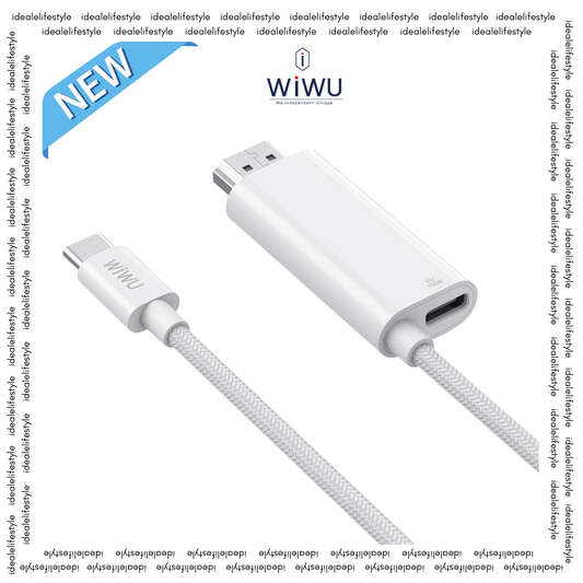 WiWU Wi-PS001 HDMI Projection Cable USB C to HDMI Adapter 4K 30Hz w/ 100W PD Charging Port