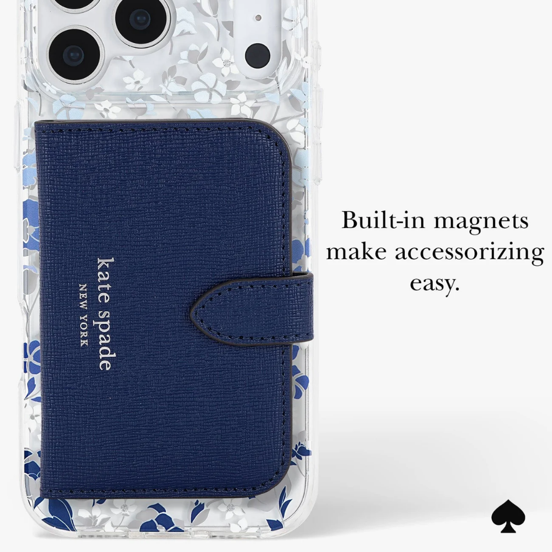 Kate Spade New York iPhone 17 MagSafe Case – Drop Protection | Floral, Glitter, Clear | Autumn Toile, Cherry Dot