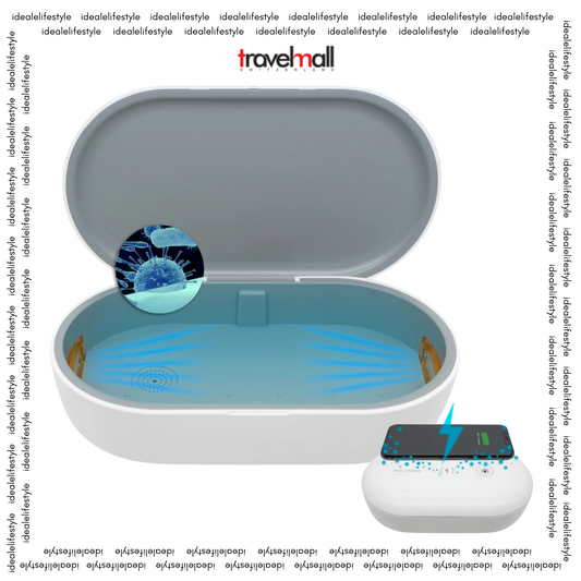 Travelmall 3-in-1 Slim Multi-functional Station with 10W Qi Wireless Charger, UV-C Steriliser