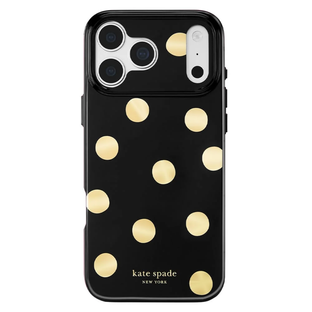 kate spade new york Metallic Classic Dot MagSafe Case for iPhone 18 Pro Max 18 Pro Gold Polka Dot 12ft Drop Protection