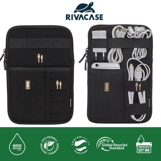 ALT: RIVACASE 5612 Antishock Travel Organizer for 7-8 inch tablets – Neoprene Case Closed View