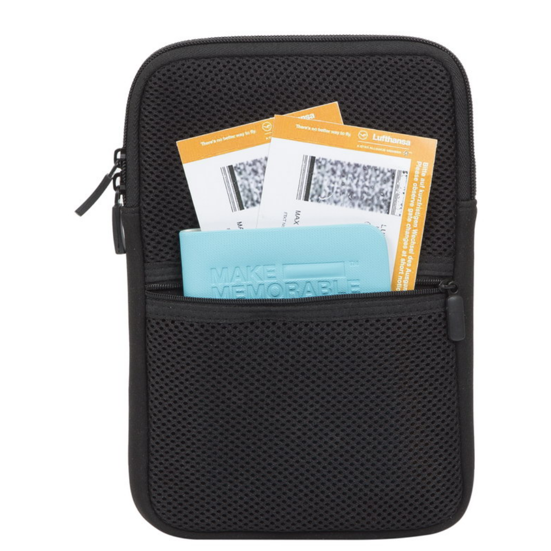 ALT: RIVACASE 5612 organizer with cable loops and zippered mesh pocket for accessories