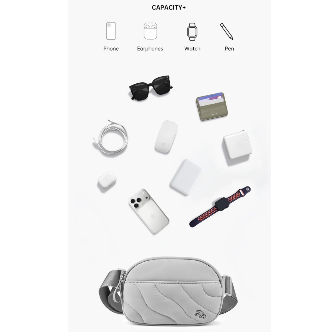 WiWU Terrace Sling Bag Waterproof Chest Bag Casual Crossbody Travel Shoulder Bag with Adjustable Strap YKK Zipper Unisex
