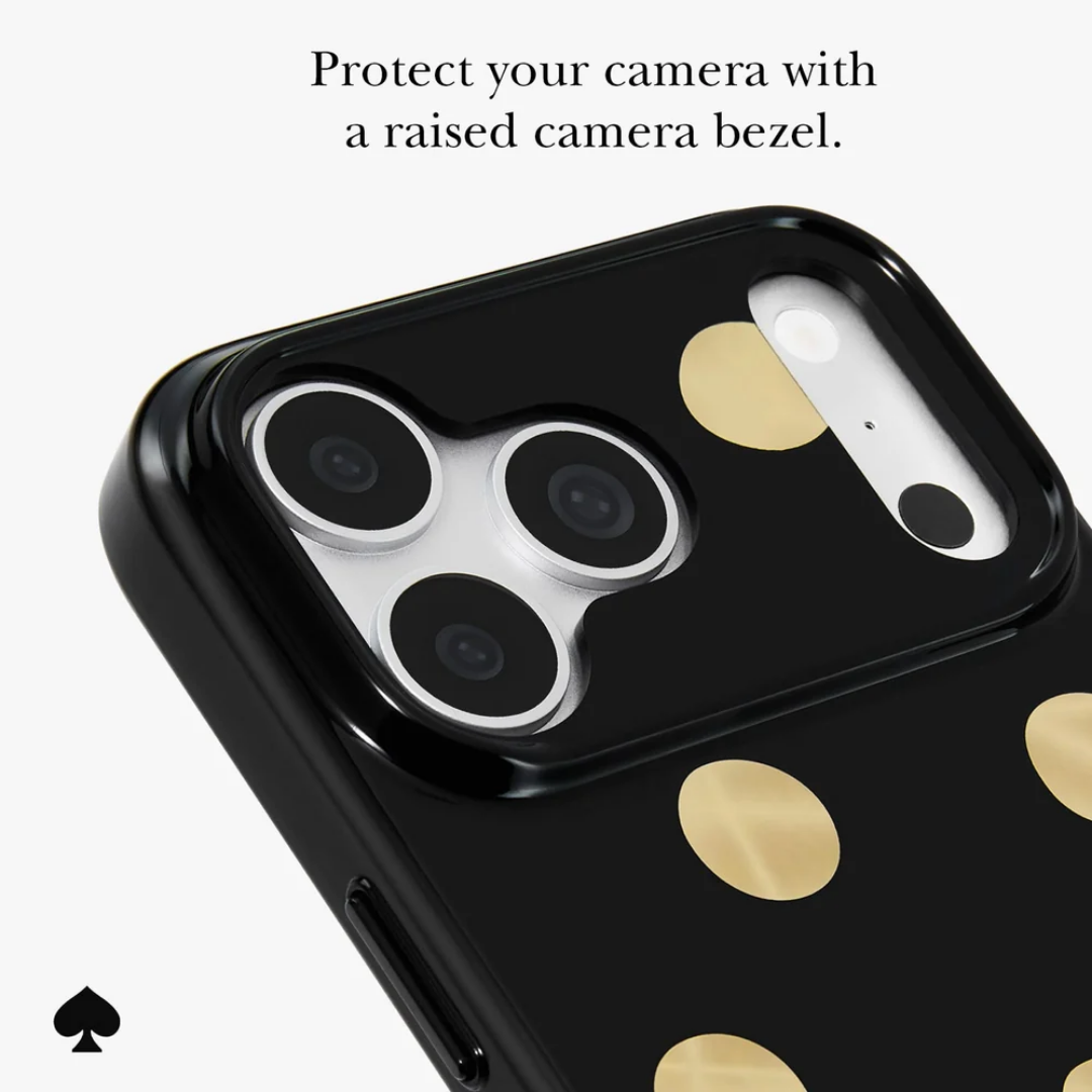 kate spade new york Metallic Classic Dot MagSafe Case for iPhone 18 Pro Max 18 Pro Gold Polka Dot 12ft Drop Protection