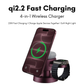 WiWU Mushroom WH300 Qi2.2 25W Magnetic Wireless Charger 4-in-1 Foldable Stand Ambient Light Watch Earbud Dock WH300
