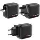Verbatim 100W Mini GaN Charger | 3-Port Fast Charging (2x USB-C PD 3.0 / 1x USB-A QC 3.0) | PPS High-Speed Power Station for Laptops & Flagship Smartphones | UK/EU Travel Adapters Included