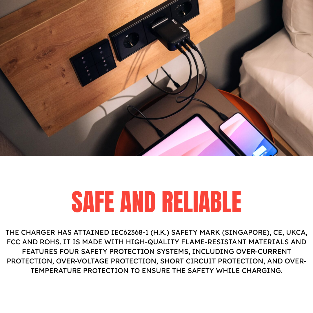 Verbatim 100W Mini GaN Charger | 3-Port Fast Charging (2x USB-C PD 3.0 / 1x USB-A QC 3.0) | PPS High-Speed Power Station for Laptops & Flagship Smartphones | UK/EU Travel Adapters Included