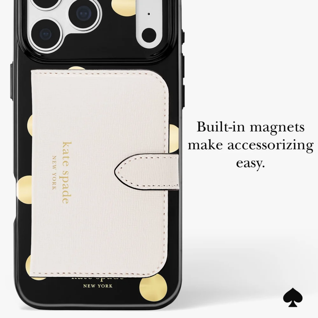 kate spade new york Metallic Classic Dot MagSafe Case for iPhone 18 Pro Max 18 Pro Gold Polka Dot 12ft Drop Protection