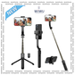 WiWU Wi-SE001 Detachable Tripod Selfie Stick For Cell Phone Selfie Stick Tripod with Detachable Phone Holder, Aluminium Selfie Stick with Wireless Remote, 360 Rotation Extendable Phone Tripod