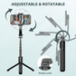 WiWU Wi-SE001 Detachable Tripod Selfie Stick For Cell Phone Selfie Stick Tripod with Detachable Phone Holder, Aluminium Selfie Stick with Wireless Remote, 360 Rotation Extendable Phone Tripod