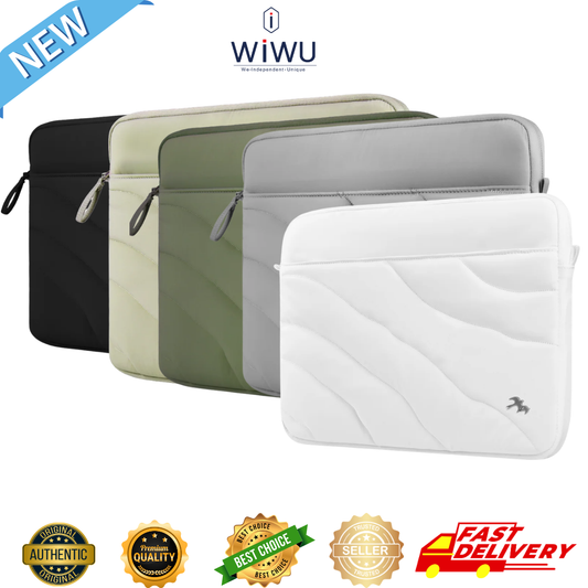 WiWU Terrace Laptop Sleeve 13 14 Inch Waterproof Nylon Inner Bag Velvet Shockproof Notebook Carrier Briefcase with Strap