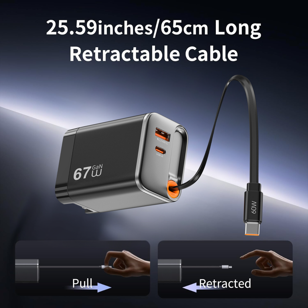 67W multi-device fast charging USB-C and USB-A charger