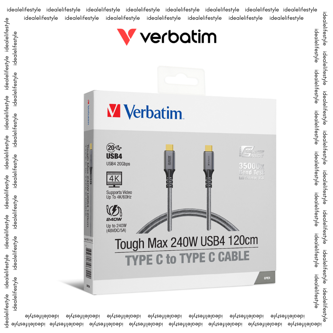 Verbatim Tough Max 240W USB4 Type C to Type C Cable