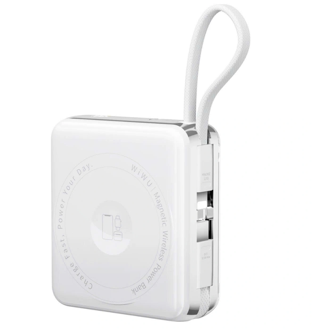 WiWU Mag Plus XF17 3-in-1 Magnetic Wireless Power Bank 10000mAh Built-in Type C Cable 20W PD Fast Charger Flight Approved
